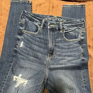 American Eagle Outfitters Women's Distressed Blue Skinny Jeans